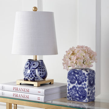 Justina 16" Ceramic Mini LED Table Lamp - JONATHAN Y